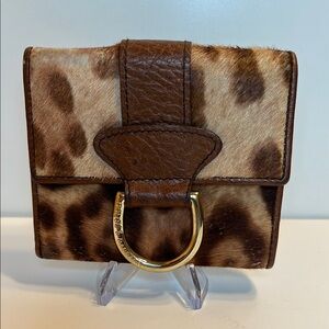 DOLCE & GABBANA  Animal Print Pony Hair Wallet with Gold Hardware
